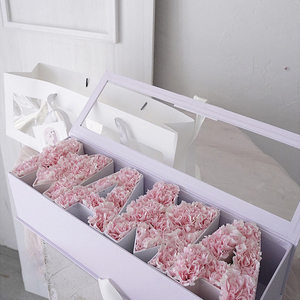 luxury mom box new design paper mother's day flower box with window