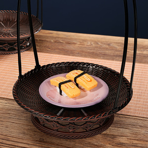 Panier de service en plastique couleur unie imitation bronze cuivre acajou pour usage résidentiel - Product Image 3