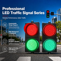Feux de signalisation routière LED rouges et verts personnalisables à haute visibilité 12W 100-200mm pour les projets de contrôle de la sécurité routière