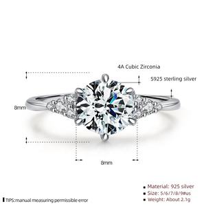 JZ1466 Großhandel Stapel-Versprechensring mit Zirkonia-Stein Anillo De Mujer aus reinem 925er Sterlingsilber Schmuck Damen Verlobungsring - Product Image 6