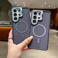 Étui de protection antichoc magnétique de luxe bicolore avec support pliable pour appareil photo pour Samsung Galaxy S26 S25 S24 Ultra S26 Plus S23 FE