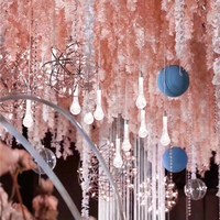Nouveaux accessoires de mariage oursin 10 têtes goutte plafond décoration lampe acrylique transparent cristal pendentif pendentif ornements