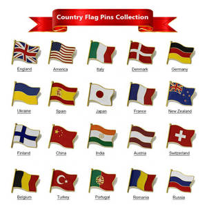 Insigne de drapeau du monde personnalisé Espagne Pays-Bas Italie Autriche Canada <span class=keywords><strong>France</strong></span> Métal Revers Dur Émail Doux Broche Pays Drapeau Pin - Product Image 6
