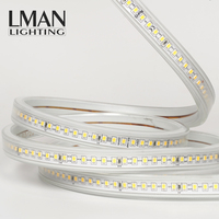 Bande lumineuse LED flexible multicolore LMAN/OEM LPHV-2835-144P-HB 220V AC 144LED 50M avec télécommande IP65, température de couleur variable, CRI 83