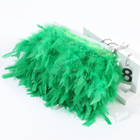 Tissu en dentelle avec garniture en plumes de marabout duveteuses Chandelle Turkey pour la décoration de chaussures et de sacs