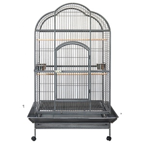 Gabbia per Uccelli Media con Frontali e Vetro, in Ferro Verniciato a Polvere Eco-Friendly con Motivo Animale, 100x80x186cm, Confezione in Scatola - Product Image 1