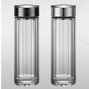 Double-Walled Glass Cup 16-Sided With Lid Heat Insulating For Tea And Water - Product Image 4