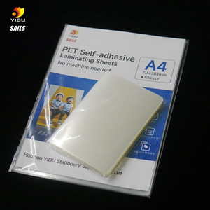 Film de plastification à froid YIDU A4 PET haute transparence, feuilles de plastification autocollantes brillantes, sans machine nécessaire - Product Image 1