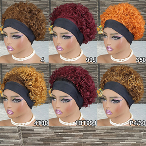 Promotion Letsfly F-115 Perruques courtes à bandeau 100% cheveux humains 350 Perruques en cheveux humains naturels fabriquées à la machine Ventes d'usine 4T30 - Product Image 3