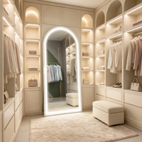 Miroir LED intelligent de forme ovale avec cadre en alliage d'aluminium, design décoratif écologique, mural ou sur pied, pour la maison et le commerce