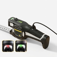 Télémètre laser avec ruban à mesurer de 5 m, laser vert, rechargeable par USB-C, règle en acier à verrouillage automatique