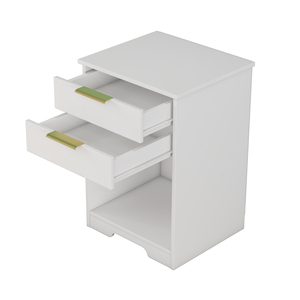 Nightstand With 2 <b>Drawers</b> Golden Handle Modern Design <b>For</b> Living Room Bedroom <b>Storage</b> <b>Drawer</b> Unit - Product Image 3