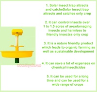 Agricultura Jardín Luz UV Trampa de feromonas Captura Colector de plagas de insectos Trampa solar para insectos
