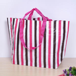 Bolsas de Compras Ecológicas Reutilizables Plegables Impermeables de PP Tejido con Logotipo Personalizado y Patrón de Letras, Certificadas por BSCI/GRS - Product Image 4