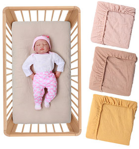 81*41*13cm Muslin Cotton Fabric New <strong>Classic</strong> Plain Color <strong>Crib</strong> Sheets Cot Bassinet Sheets Bed Bedding Set Baby Mattress Cover - Product Image 2