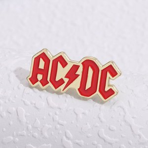 Broches et médailles de style punk en alliage peint de la groupe ACDC pour la vente en gros - Lettre personnalisée et décoration simple - Product Image 1