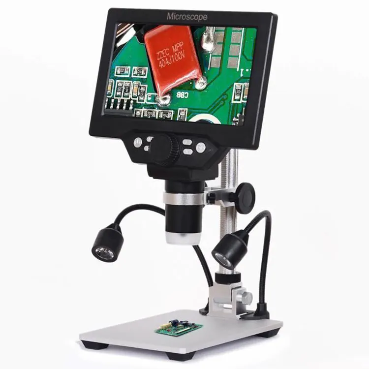 G1200 microscopio elettronico digitale strumenti ottici del telefono cellulare orologio di riparazione microscopio elettronico con esterno 2 Led