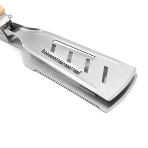 Stainless Steel Multi Function Spatula Tongs For <b>BBQ</b> Cooking Outdoor Use With Wooden Handle And Bottle Opener Feature - Product Image 5