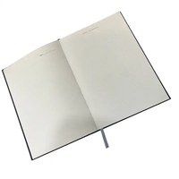 Hangtong personnalisé affaires A5 bande élastique lin carnet de notes couverture en tissu noir couverture rigide Journal cahier imprimé