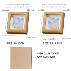 1PC vuông nhỏ Khung ảnh bộ hộp gói 8x8 10x10 màu nước hình ảnh đứng khung rỗng cho trang trí nội thất trẻ em khung ảnh - Product Image 2