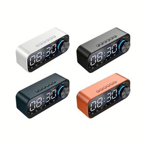 <b>Bluetooth</b> <b>Speaker</b> with <b>LED</b> Digital Alarm Clock & Night Light - Portable Wireless Stereo Sound System for Home and Travel - Product Image 1