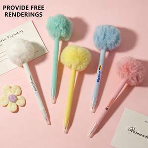 Bolígrafos de Plástico de Peluche al por Mayor del Fabricante, Bolígrafo de Punta Redonda de 1.0 mm, Diseño Colorido y Esponjoso, Multifuncional, Promocional para Niños - Product Image 1