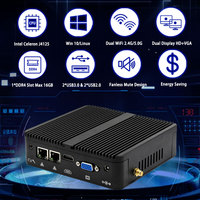 Mini ordenador PC barato de fábrica Intel Celeron J4125 Dual 2 Lan Ethernet 4 USB Ubuntu Win 10 Nuc Nano Mini PC industrial sin ventilador
