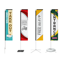 Drapeau de plage personnalisé de forme rectangulaire à l'extérieur utilisant le drapeau en polyester tricoté publicitaire promotionnel