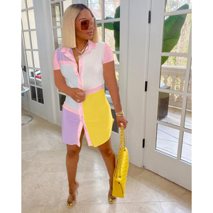 Abito Patchwork Color bottone Polo - Product Image 5