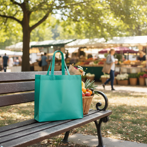 Borsa Shopping Verde TNT 38X34X10 Cm Riutilizzabile Ecologica - Product Image 3