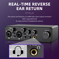 RX2 Professional 2-Channel USB Audio Interface ASIO Kartu Suara Audio dengan Preamplifier Mikrofon untuk Rekaman Langsung