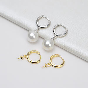 Accessoires de bricolage européens et américains, crochet d'oreille en argent S925, plume, perle de 3 mm à trou traversant, longue ligne d'oreille, support de perle, accessoires - Product Image 1