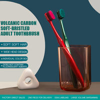 Brosse à dents en charbon de bambou et carbone volcanique, écologique, fibres douces, 48 touffes, Spazzolino, Cepillo Dental