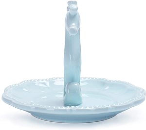 Blue Seahorse Ceramic Jewelry Dish Trinket Ring Holder, 12 cm Diameter, Wedding <strong>Anniversary</strong>, Birthday, Bridal <strong>Gift</strong> - Product Image 3