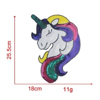 Patch Licorne Personnalisé à Paillettes, Badge Brodé Arc-en-ciel, Applique Cheval Scintillant, Animal Magique Adorable à Thermocoller pour Vêtements d'Enfants et Jouets DIY