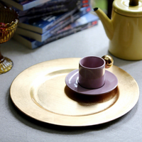Assiettes de présentation XiangJin écologiques dorées 330 mm pour mariages, fêtes, utilisation en cuisine, couleur personnalisée, assiette moderne en PP solide