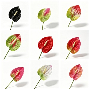 Artificial Anthuriums <b>Single</b> Branch Small Size Multi Color Decorative <b>Flowers</b> Photography Props Fake <b>Flowers</b> - Product Image 5