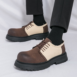 2026 New Summer Men's Chunky Toe <b>Work</b> <b>Shoes</b> <b>Comfortable</b> Retro British Style Thick Sole Casual <b>Shoes</b> - Product Image 2