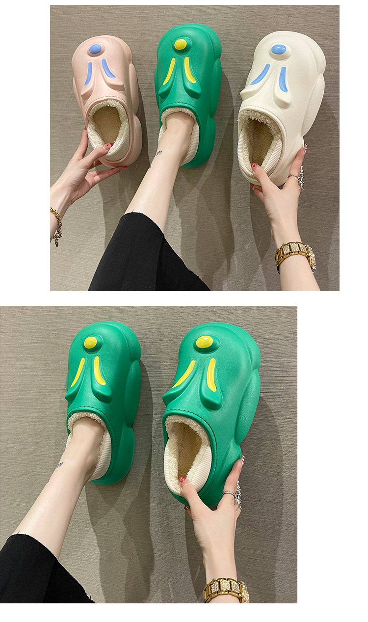 Women Winter Furry Slippers Cute Rabbit Warm Soft Thick Plush Slippers Shoes