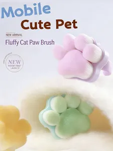 Brosse de nettoyage de poussière pour ongles en plastique, brosse à boucle, brosse à poussière en forme de patte de chat, brosse annulaire pour maquillage, outils de manucure doux - Product Image 1