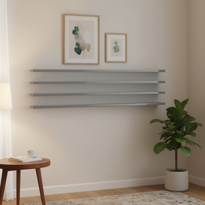 4 panneaux de bibliothèque en bois d'ingénierie gris brillant 39,4x3,9x0,6 cm, étagères murales de rangement au design élégant - Product Image 2