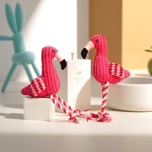 Dayanıklı Diş Kaşıyıcı Köpek Peluş Oyuncakları Flamingo Ses Çıkaran Pamuk Halatlı Evcil Hayvan Peluş Oyuncakları - Product Image 2