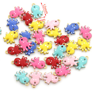 Pendentif miniature en émail représentant des animaux marins, formes variées, en acier inoxydable, pour la création de colliers - Product Image 5