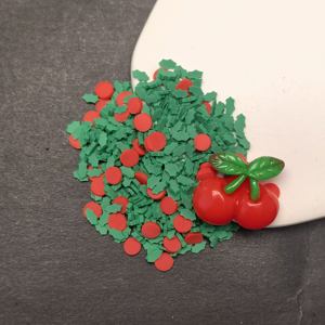 30g/Lot Tranches de pâte polymère à thème fruité, série Cerise Douce, confettis en argile souple pour scrapbooking, coques de téléphone et décorations DIY - Product Image 1