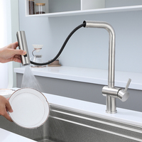 Robinet de cuisine mitigeur de robinets d'évier cascade à 3 fonctions à poignée unique populaire pour appartement d'hôtel