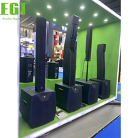 Enceinte colonne active professionnelle EGT 8x3 pouces pleine gamme avec subwoofer 15 pouces et tweeter néodyme pour scène et conférence