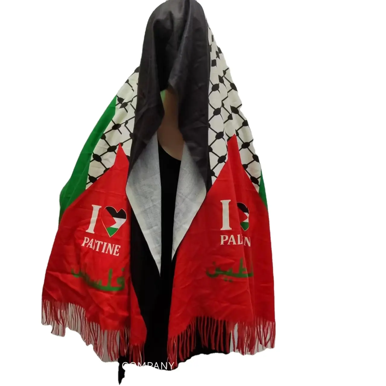 Châle personnalisé I love palestine pour dame Impression par sublimation de haute qualité