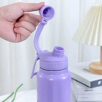 Bouteille d'eau sport isotherme en acier inoxydable 304 à double paroi de 30 oz avec logo personnalisé, poignée et fonction thermos pour les voyages en extérieur