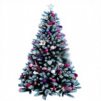 7 ft. Pré-Éclairé Sapin Naturel Artificielle Arbre De Noël avec Super-Tech Blanc Chaud Lumières pour la maison et de mariage de vacances