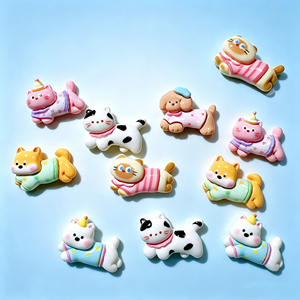Figuras de Resina de Animales Kawaii, Adornos Ecológicos de Gatos y Perros Corriendo, Charms Delgados para Manualidades, Hebillas para Zapatos, Regalo Empresarial - Product Image 3